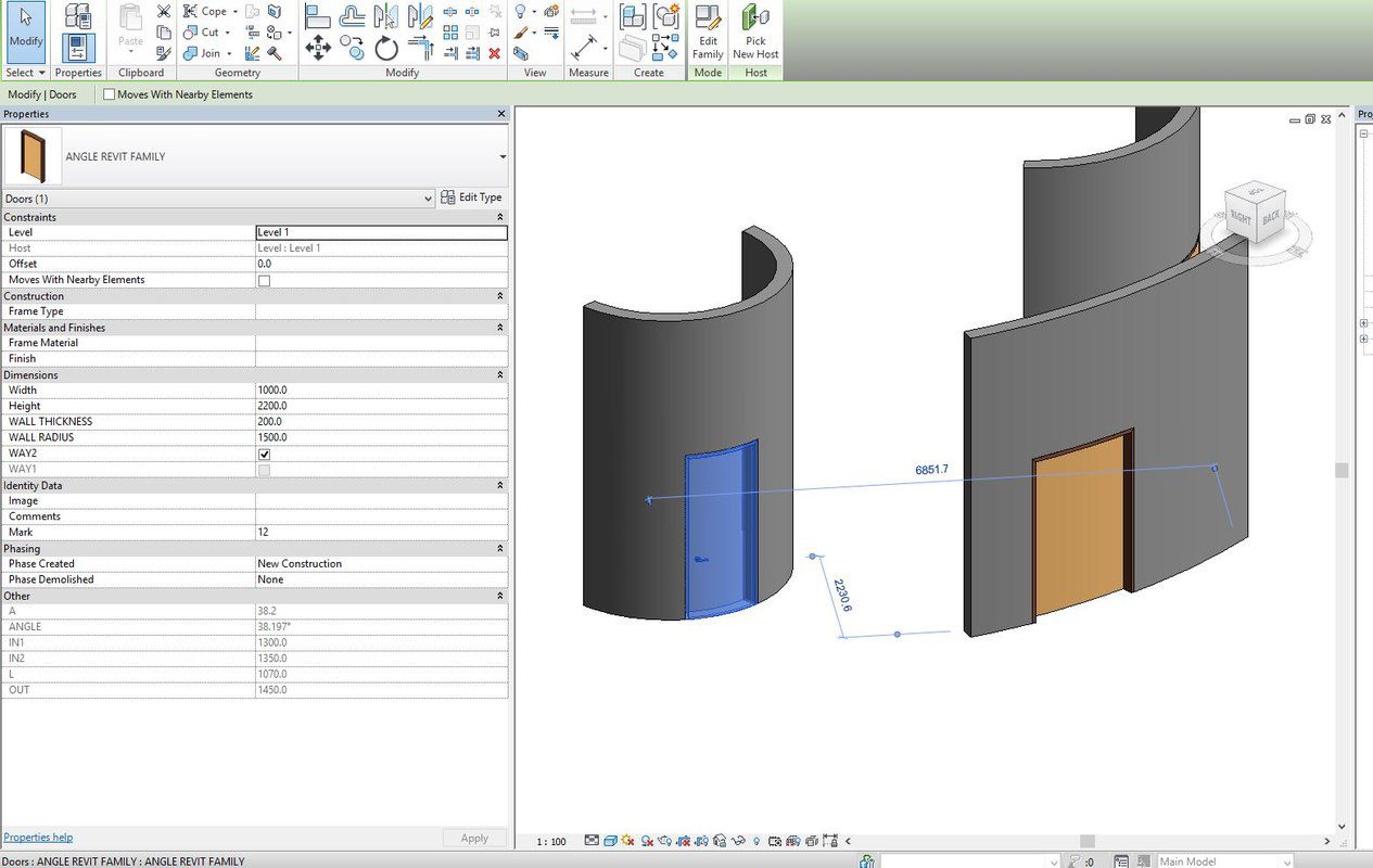 Curved door Revit family.rfa - Image 2