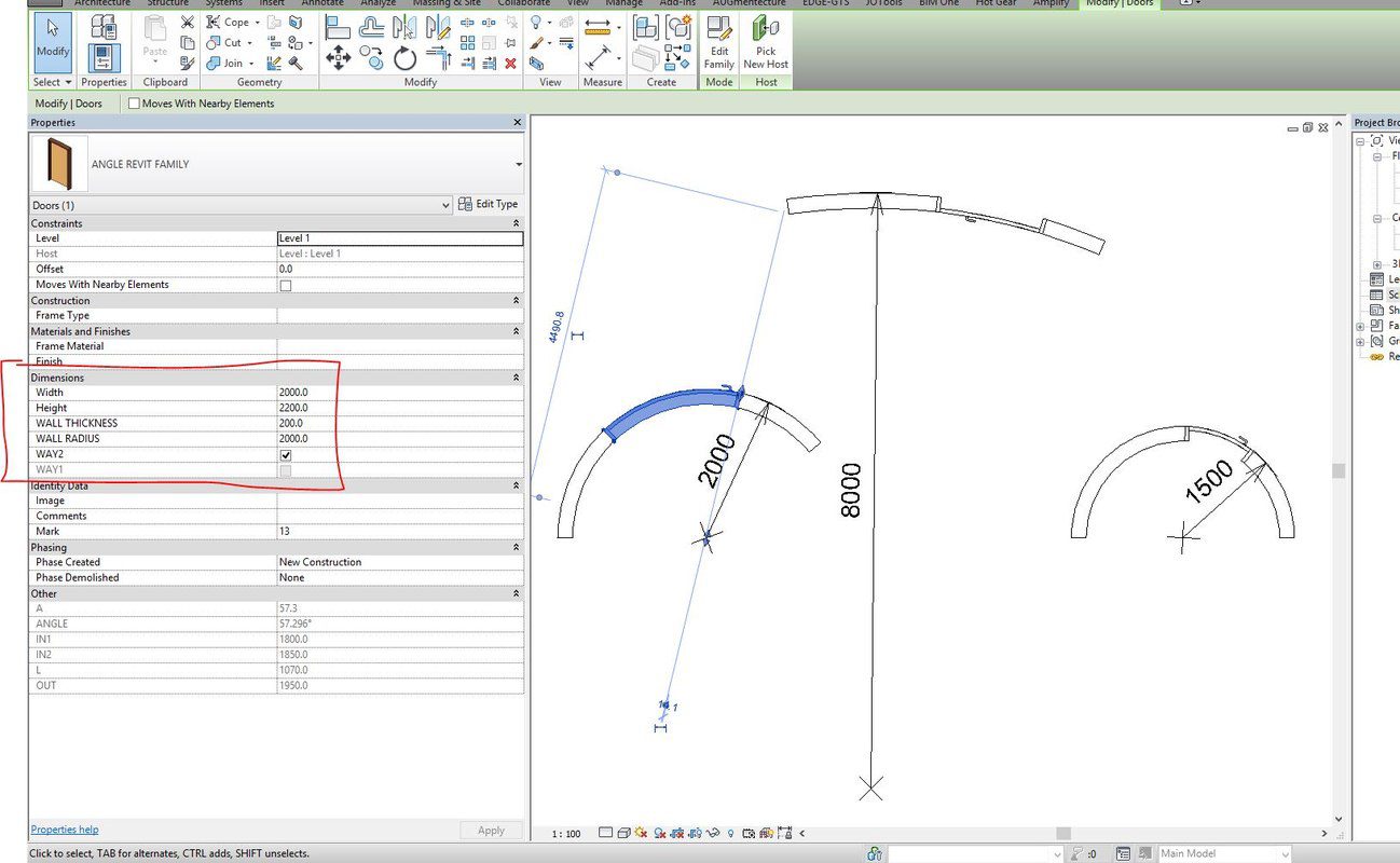 Curved door Revit family.rfa