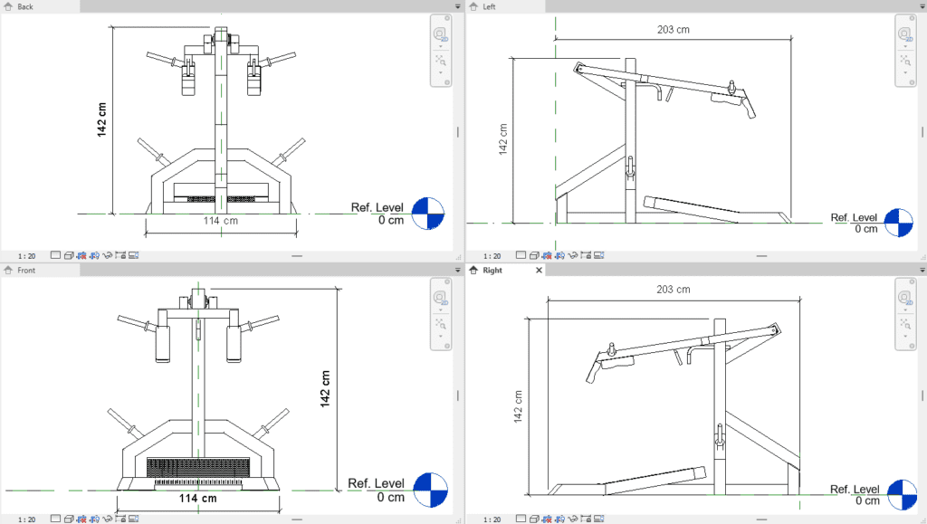 Gym Machine Calve Extension and Squat (.rfa) | 3D Revit 2019