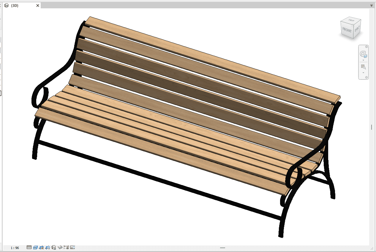 Picnic Garden Chair Revit model for outdoor garden designs.