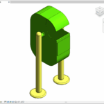 Outdoor Park Litter Bin Dual Post Mounted.rfa