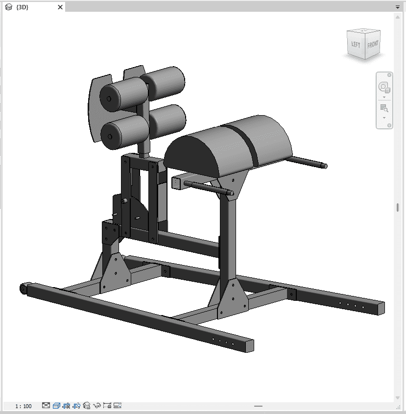Hyperextension Bench – Back Extension Machine | Revit Family BIM Model