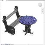 Metal Outdoor Bench with Circular Plasma-Cut Coffee Table.rfa