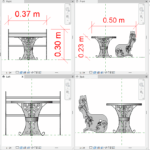 Metal Outdoor Bench with Circular Plasma-Cut Coffee Table.rfa
