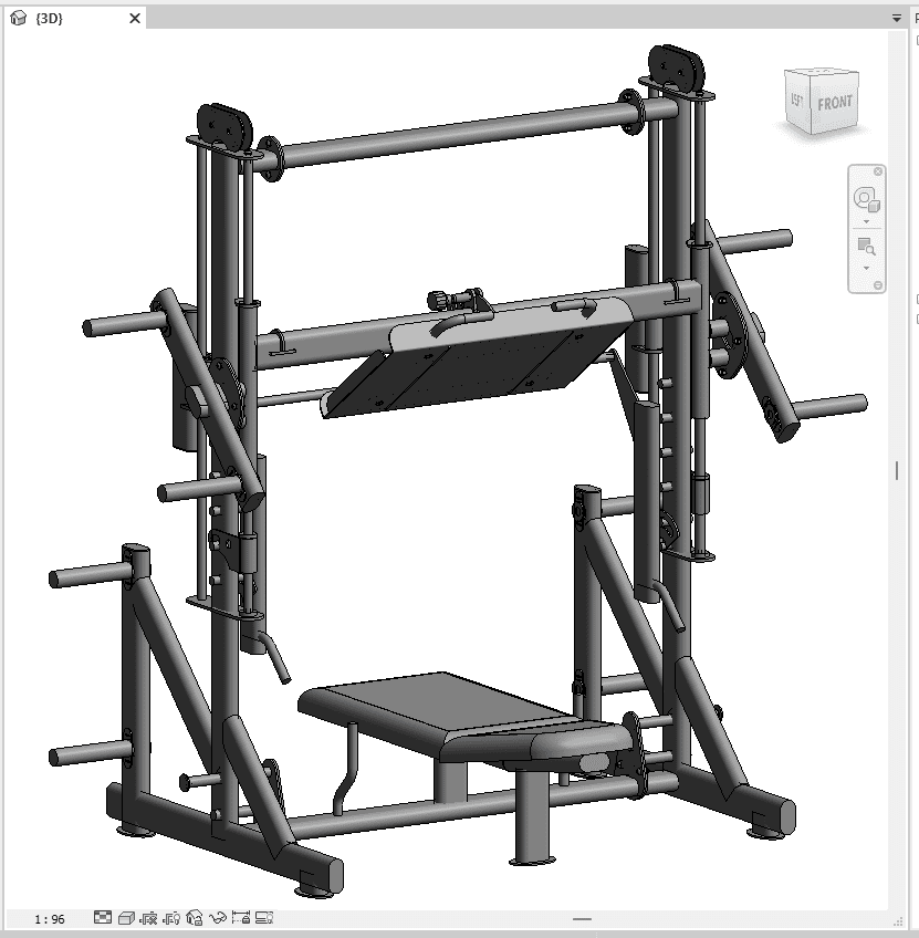 Pure Kraft Vertical Leg Press Revit Family – Isometric View