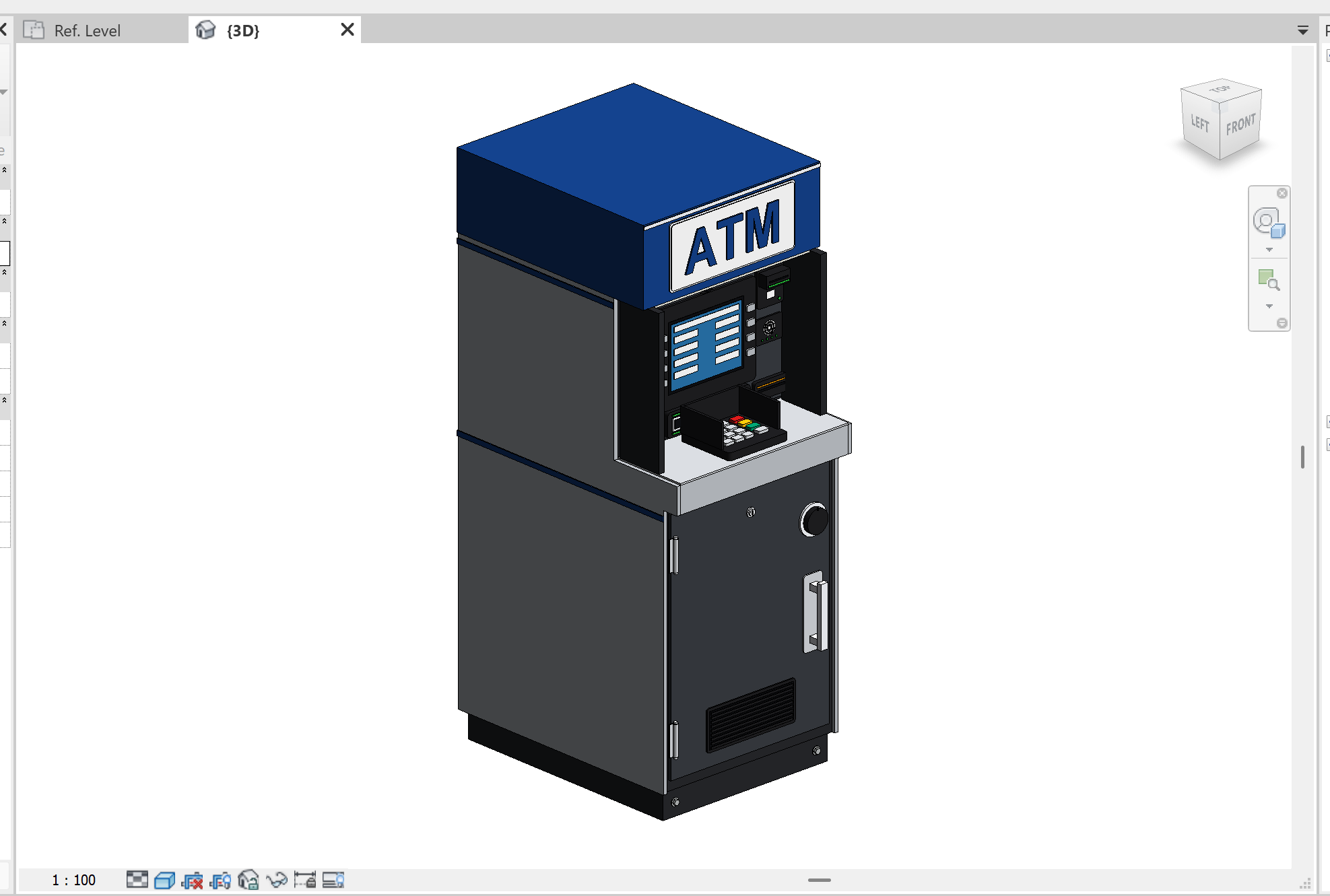 ATM Machine Revit Family - Freestanding Bank ATM (RFA)