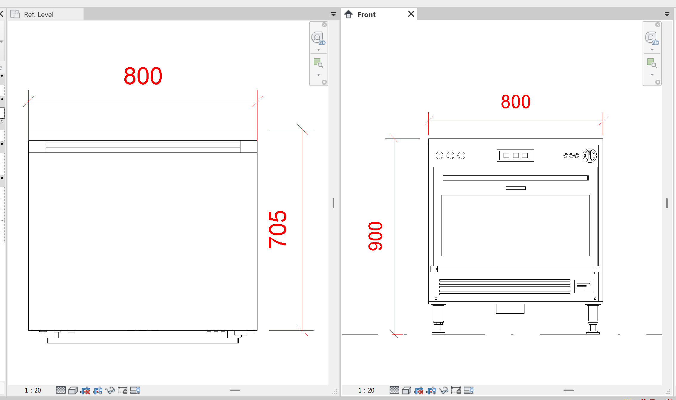 Commercial Dishwasher Revit Family – Heavy-Duty Front-Loading Dishwasher (RFA) - Image 2