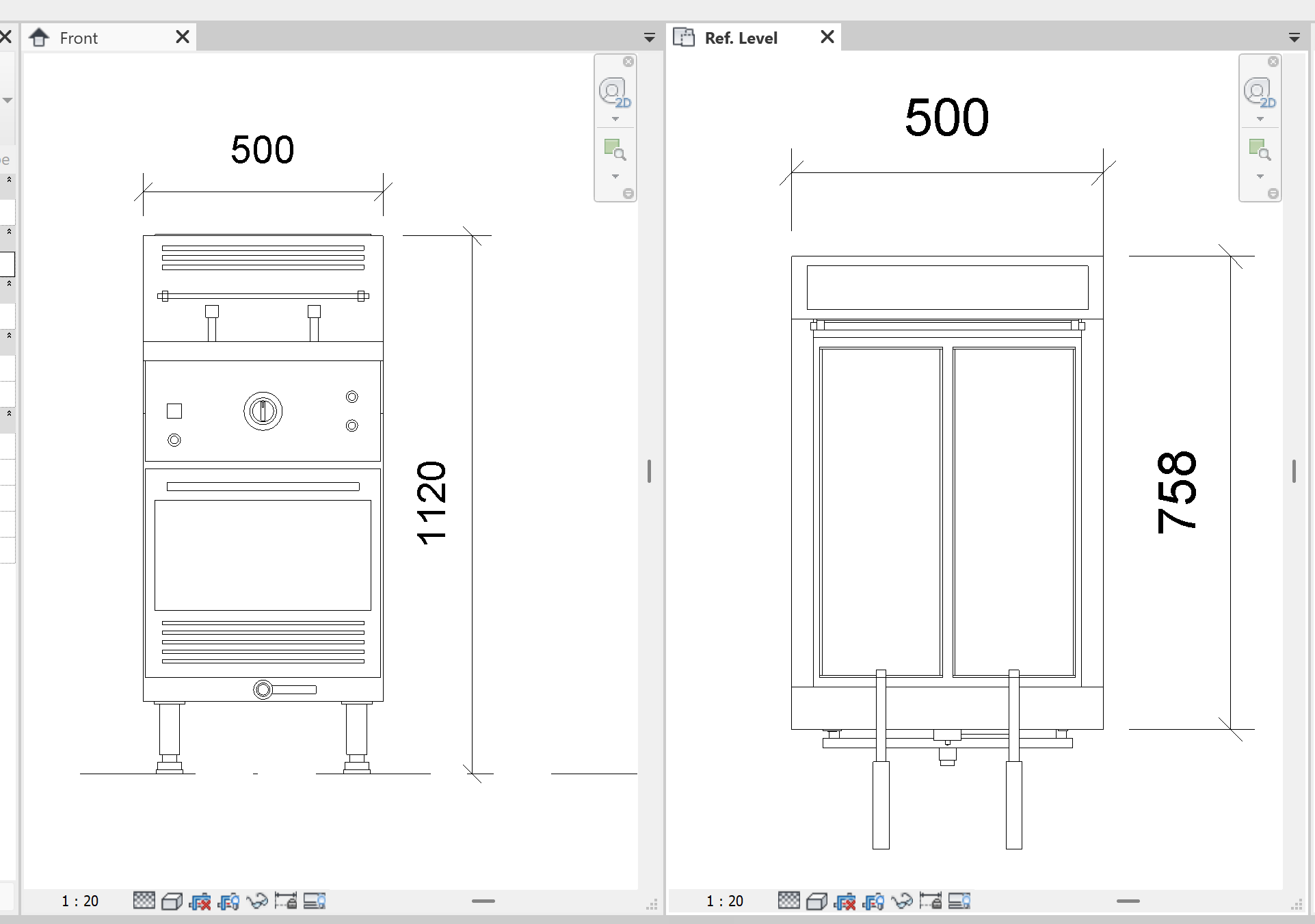 Commercial Fryer Revit Family – Twin Basket Electric Deep Fryer (RFA) - Image 2