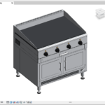 Commercial Griddle Revit Family – Restaurant Flat Top Griddle on Cabinet (RFA)