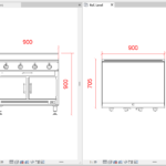 Commercial Griddle Revit Family – Restaurant Flat Top Griddle on Cabinet (RFA)