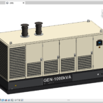 GEN-1000kVA Commercial Diesel Generator Revit Family – 1000 kVA Genset (RFA)