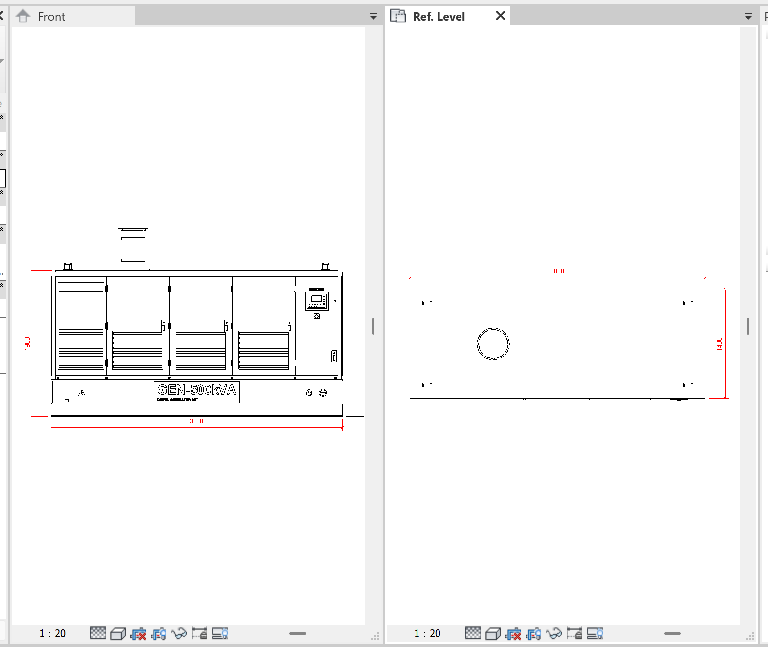 GEN-500kVA Commercial Diesel Generator Revit Family - 500 kVA Genset (RFA) - Image 2