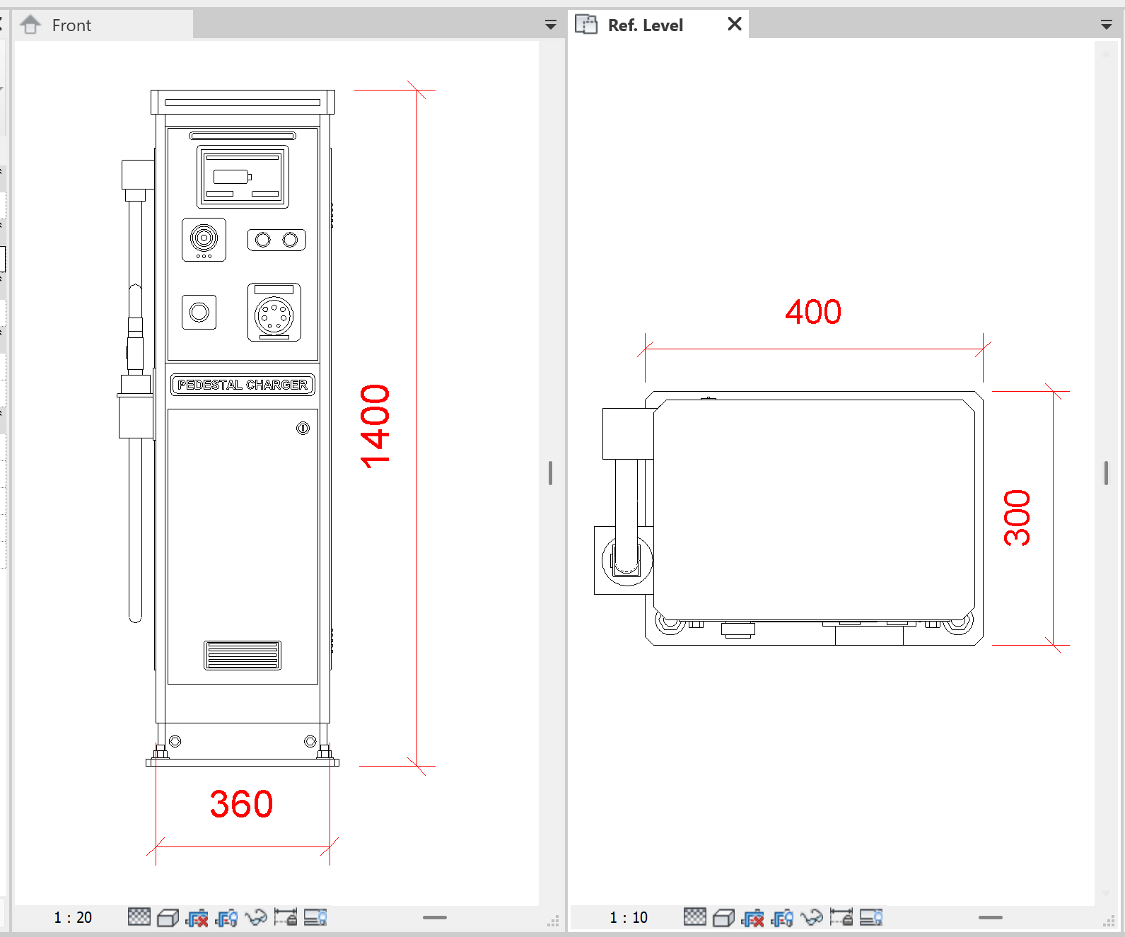 Pedestal EV Charger Revit Family - Freestanding Charging Station (RFA) - Image 2