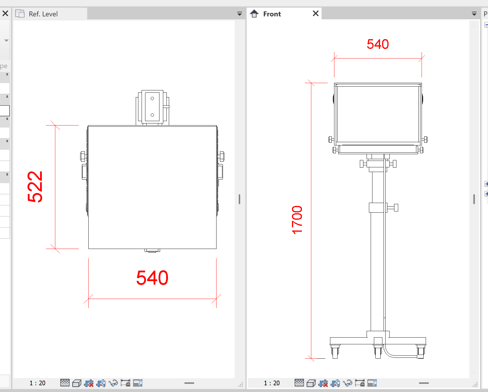 Teleprompter Revit Family - Professional Studio Teleprompter on Stand (RFA) - Image 2